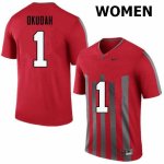 NCAA Ohio State Buckeyes Women's #1 Jeffrey Okudah Throwback Nike Football College Jersey AUM1145GI